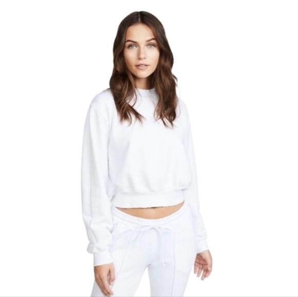 Cotton Citizen Tops - NWT Cotton Citizen White Mock Neck Cropped Sweatshirt USA Made Size M
